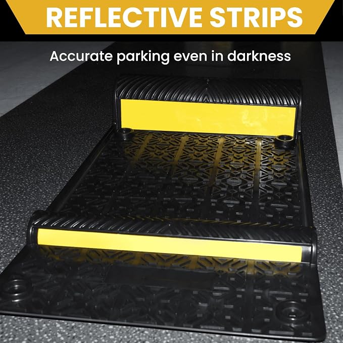 22" x 11.5" Rubber Parking Guide Mat, Heavy-Duty Wheel Stoppers - Image 6