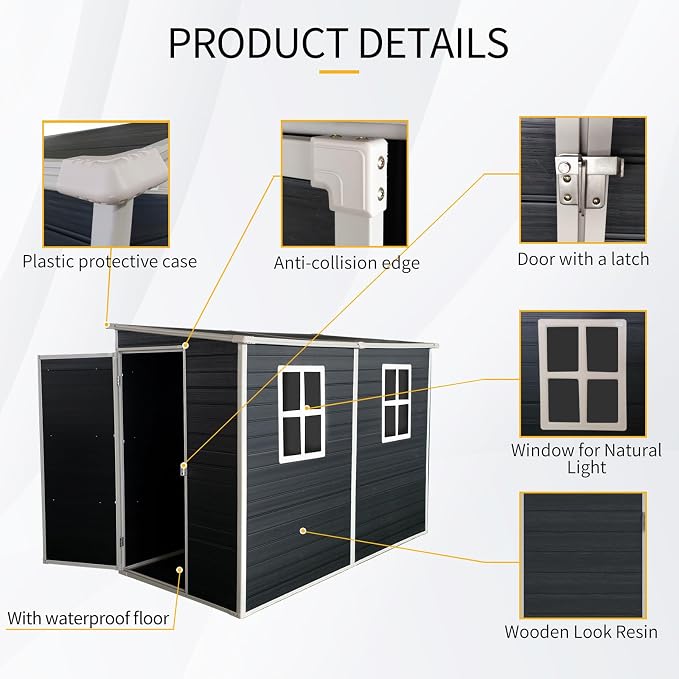 4x8 FT Outdoor Storage Resin Shed - Image 4