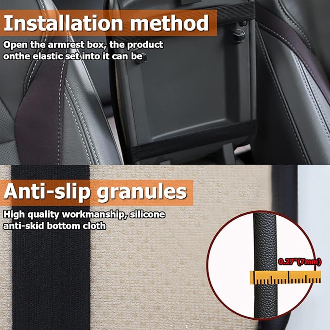 Car Center Console Cushion Pad, Universal Leather Waterproof Armrest Seat Box - Image 4