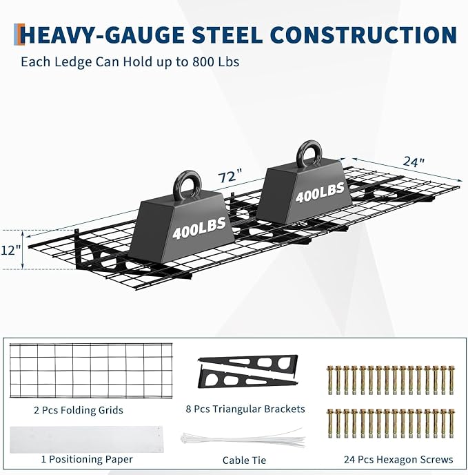 GarveeHome 2 Pack 2x6ft Garage Storage Shelving Wall Mounted, - Image 2