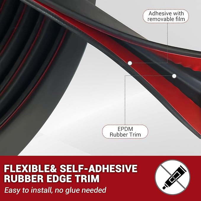 Rubber Edge Trim, 1/16" Self Adhesive Flexible U Channel Edge Protecter - Image 3