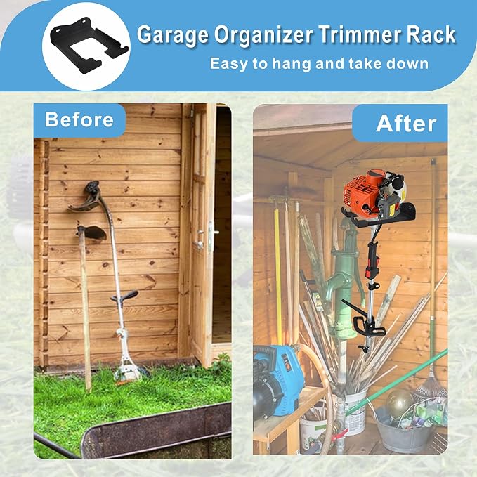Garage Organizer Trimmer Rack, Heavy Duty Steel Weeder Eater Hanger, Wall - Image 6