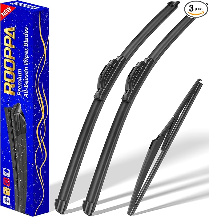 3 wipers Replacement for 2012-2019 Fiat 500, Windshield Wiper Blades Original by ROOPPA
