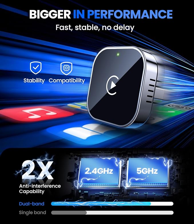 Teeran Wireless CarPlay Adapter 2025 Upgrade Wired CarPlay to Wireless - Image 5