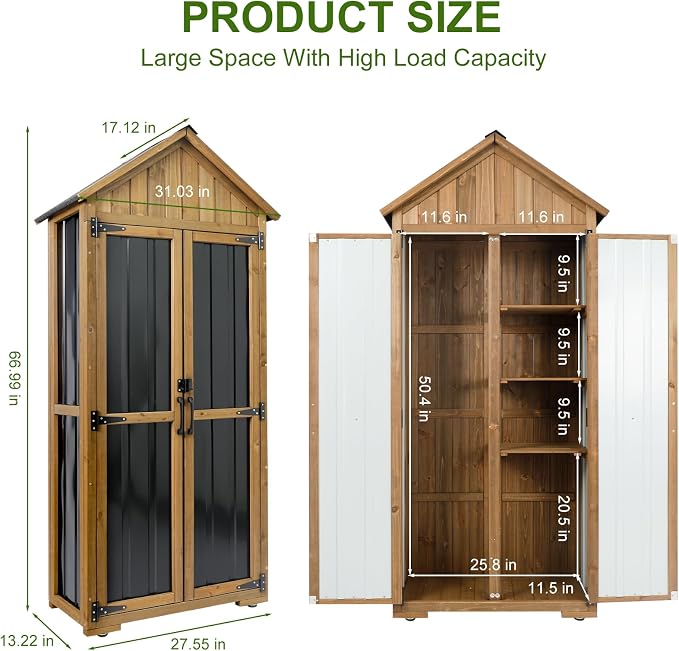Wood & Metal Outdoor Storage Cabinet - Image 7