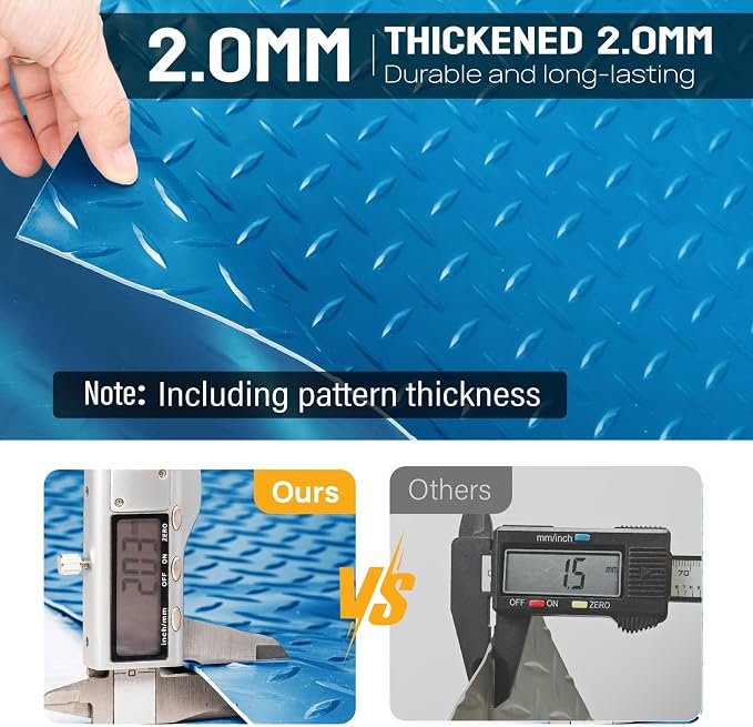 TUFFIOM 7.5 x 20 FT Garage Floor Mat, Thickened Diamond Plate PVC Garage Mats - Image 7