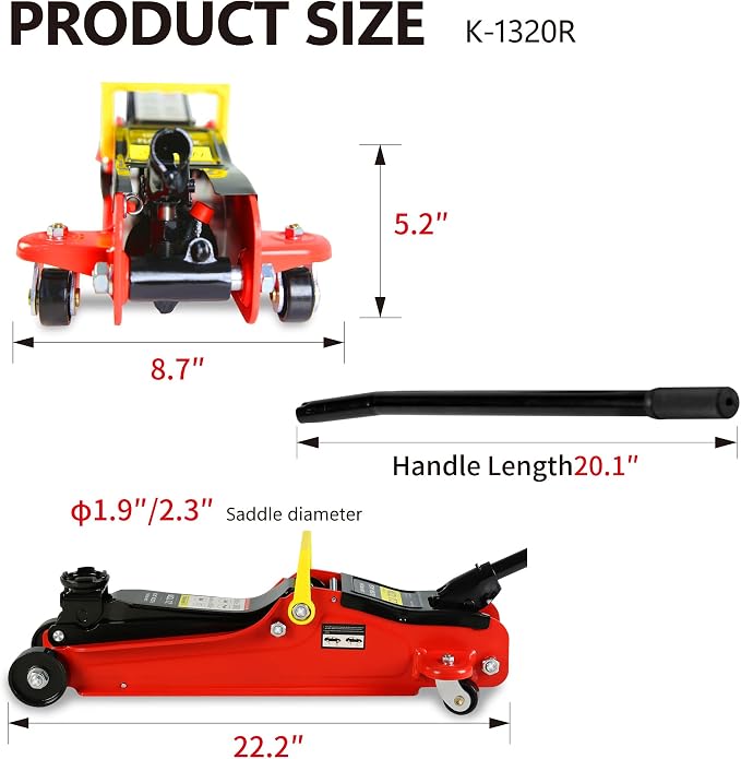 4 Piece Car Truck Floor Jack Service, Hydraulic Trolley Floor Jack & Jack - Image 8
