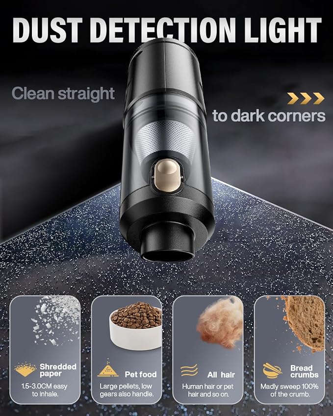 Handheld Car Vacuum Portable Cordless, 21000Pa High Power Handheld Vacuum - Image 6