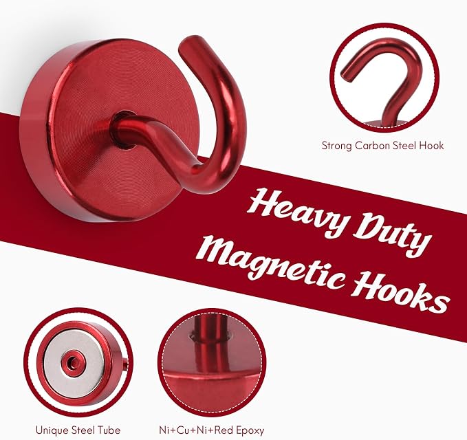 Neosmuk Magnetic Hooks, Cruise Ship Essentials, 40lb+ Heavy Duty Magnetic Hooks - Image 5