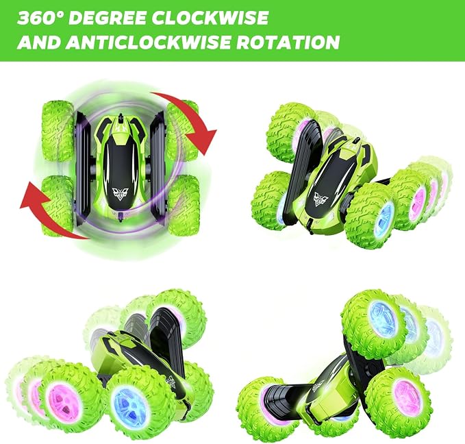 KKONES Remote Control Car, 2.4GHz Electric Race Stunt Car, Double Sided 360° - Image 3