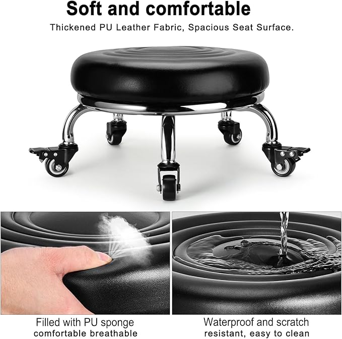 Low Rolling Stool, Low Stool - Image 4