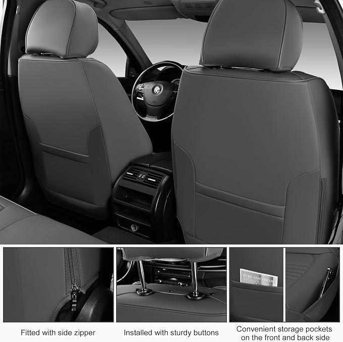 Front Seat Covers, 2 Pieces Universal Seat Covers - Image 6