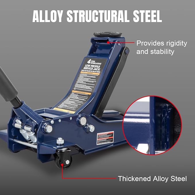 TCE Hydraulic Floor Jack with Dual Quick Lift Pump, 4 Ton Capacity, Lifting - Image 4