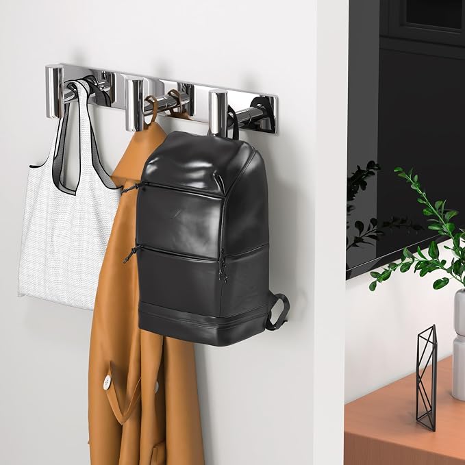 Wall Mounted Coat Rack-3 Hooks, Heavy Duty Stainless Steel Hook Rail - Image 5