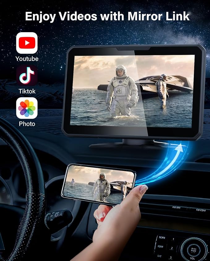 7" HD Apple Carplay Screen for Car，2-in-1 Wireless CarPlay Suitable for Apple - Image 6
