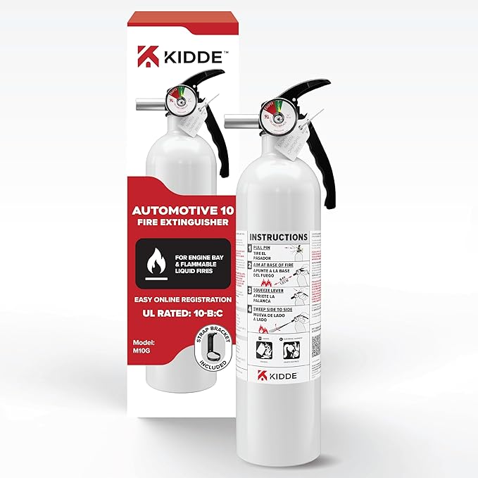 Kidde Fire Extinguisher for Vehicles, Single-Use 10BC by Kidde