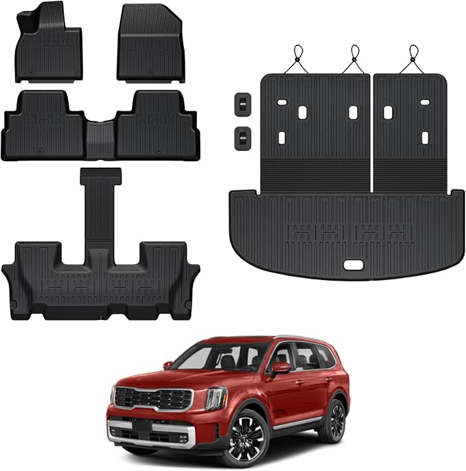 Floor Mats for Kia Telluride 2020-2024 2025 7-seat/8-seat Trunk Mat by GALVAGNITE