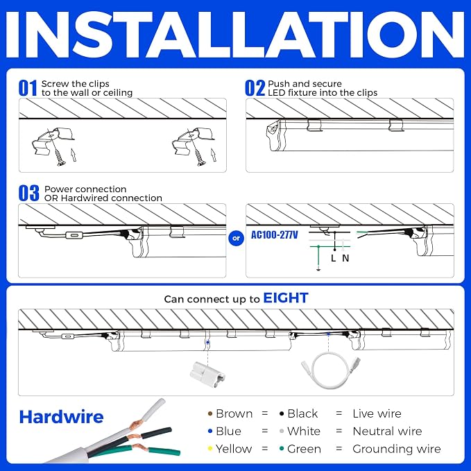 Barrina (6 Pack LED T5 Integrated Single Fixture, 6500K Super Bright White - Image 9
