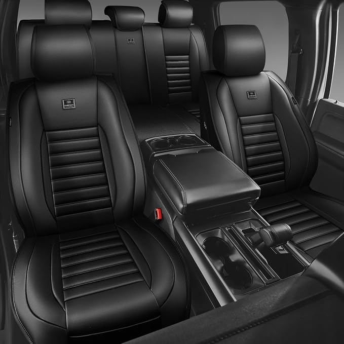 CAR PASS Nappa Leather Car Seat Covers Full Set, Luxury Seat Protector - Image 5