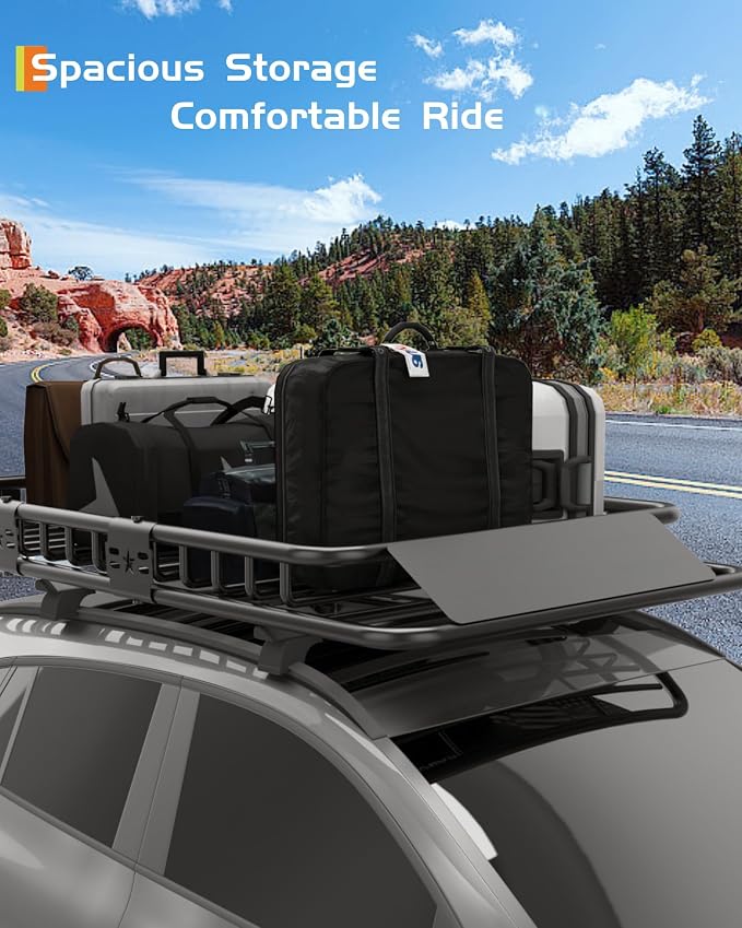 46" x 36" Universal Roof Rack Carrier Basket, 200 Lbs Capacity Car Cargo Rack - Image 6