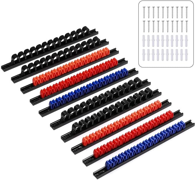 CASOMAN 10 pcs Screwdriver Organizer and Wrench Organizer, Wall Mount, Hand - Image 2