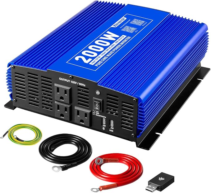 2000W Pure Sine Wave Inverter 12V DC to 110V AC Power Inverter by kinverch