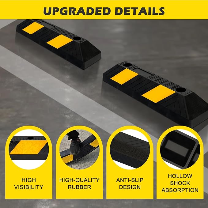 20" Rubber Parking Curb Stop, Car Stopper - Image 5