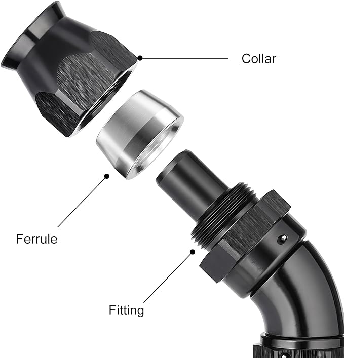 EVIL ENERGY 6AN 45 Degree PTFE One Piece Full Flow End Hose Fitting Aluminum - Image 2