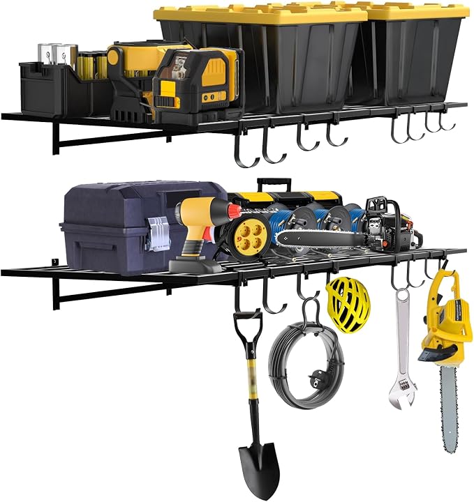 2 Pack Heavy Duty Garage Wall Shelves, 2x4ft Wall Mount Storage Shelf - Image 3