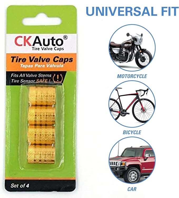 CKAuto Tire Valve Stem Caps, Anodized Aluminum Tire Valve Cap Set, Corrosion - Image 5