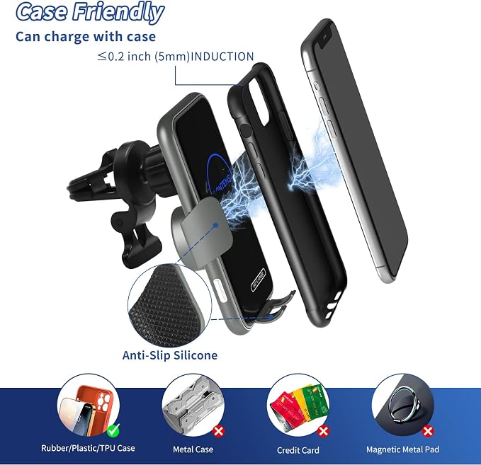 15W Fast Car Mount Charger, Charging Wireless Car Charger Phone Mount Phone - Image 5
