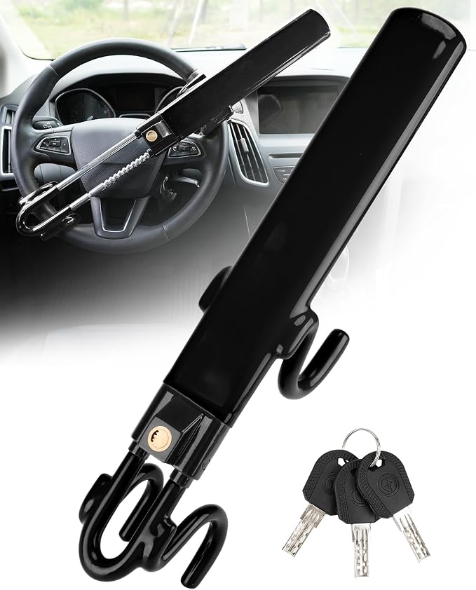 Tevlaphee Steering Wheel Lock Anti-Theft Car Device Heavy Duty Security Car by Tevlaphee