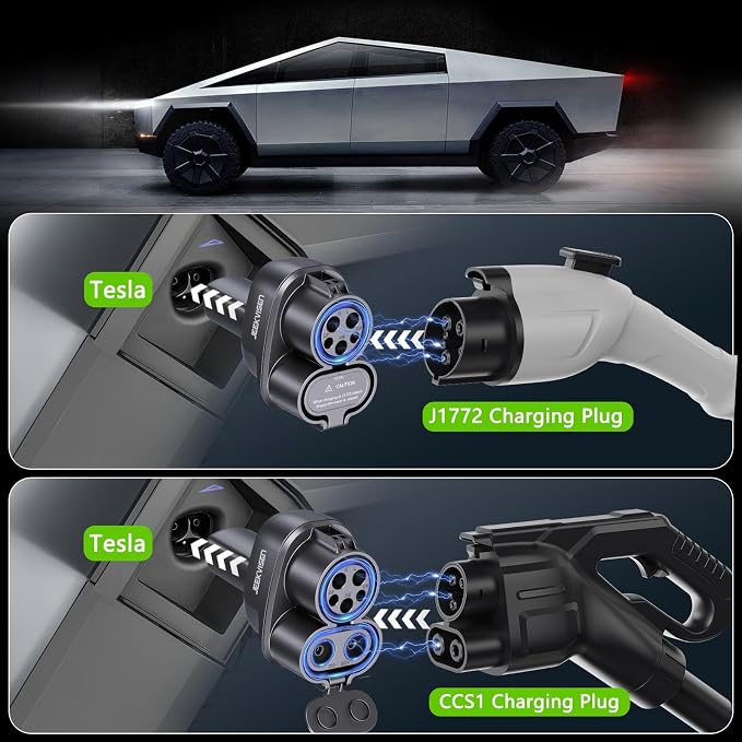 2025 Upgraded Cybertruck 2 in1 CCS & J1772 to Tesla Adapter, 250KW Fast Charging - Image 3