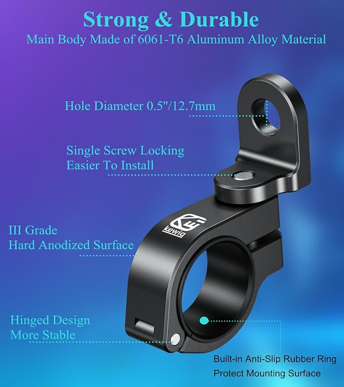 BRCOVAN Whip Light Flag Mount, Aluminum Alloy Off-Road LED Light Bar Mounting - Image 3