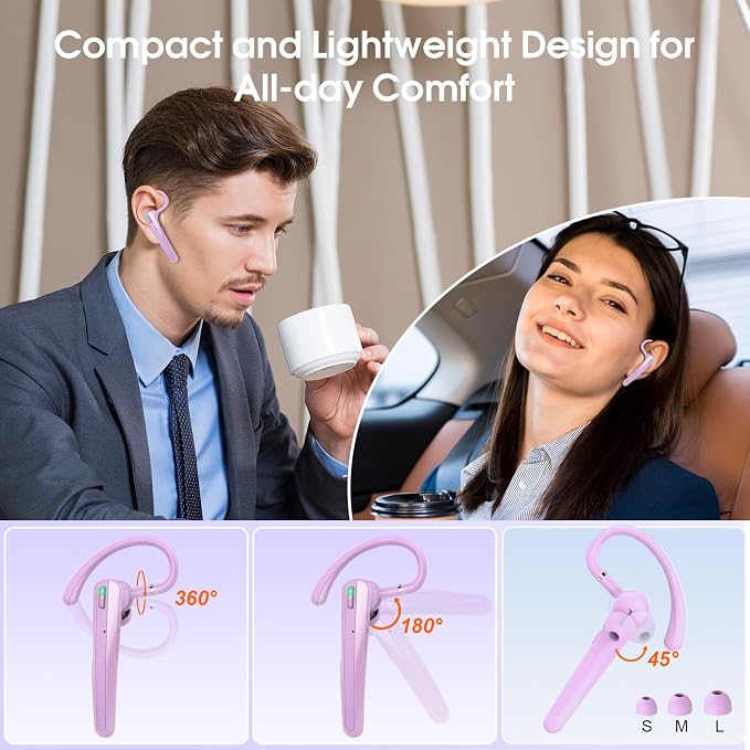 Bluetooth Headset V5.3, Wireless Earpiece - Image 6