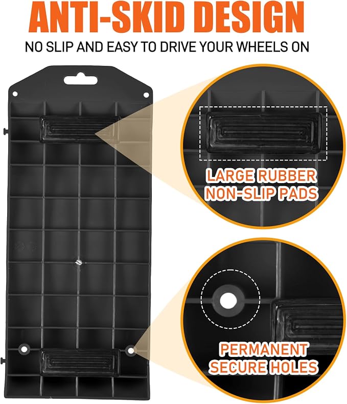 Tire Saver Ramps Anti-Slip Pads Design, 4 Pack Car Tire Wheel Ramps - Image 4
