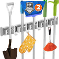 2 Pack Broom Holder Wall Mount Mop and Broom Hanger Wall Mounted Garage Storage by reliahom