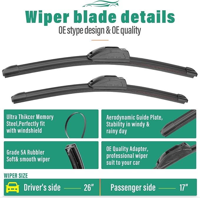 26" 17" 12" Windshield Wiper Blades Replacement - Image 3