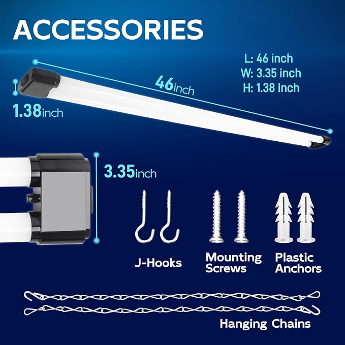 hykolity 4 Pack Linkable LED Shop Light, 4FT 44W, 5000K Daylight, Plug-in - Image 6
