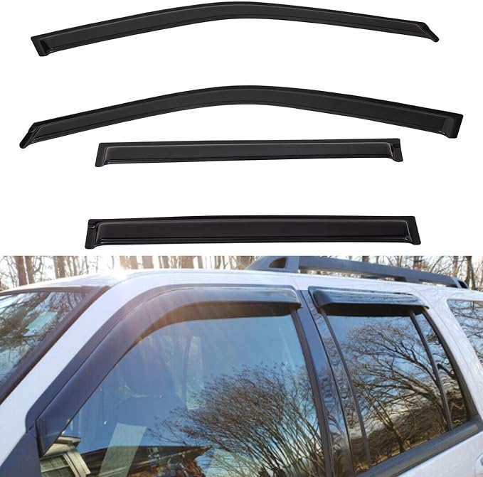 Window Visors Compatible with 2018-2022 Expedition Front+Rear Smoke Tint by LQQDP