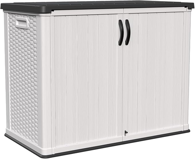Patiowell 26 Cu.ft Plastic Outdoor Storage Shed w/o Shelf, Lockable Waterproof by Patiowell