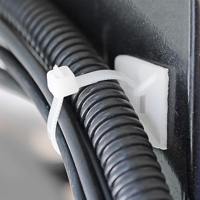 200pcs 3/4" 3M Back-Glue Self Adhesive White Strong Cable Zip Tie Mounts - Image 3