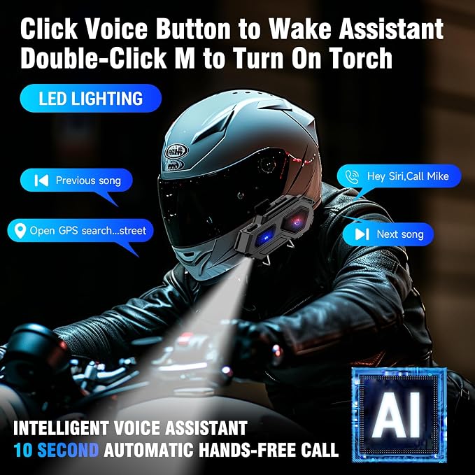 Motorcycle Bluetooth Headset, C8 Helmet Bluetooth Headset - Image 7