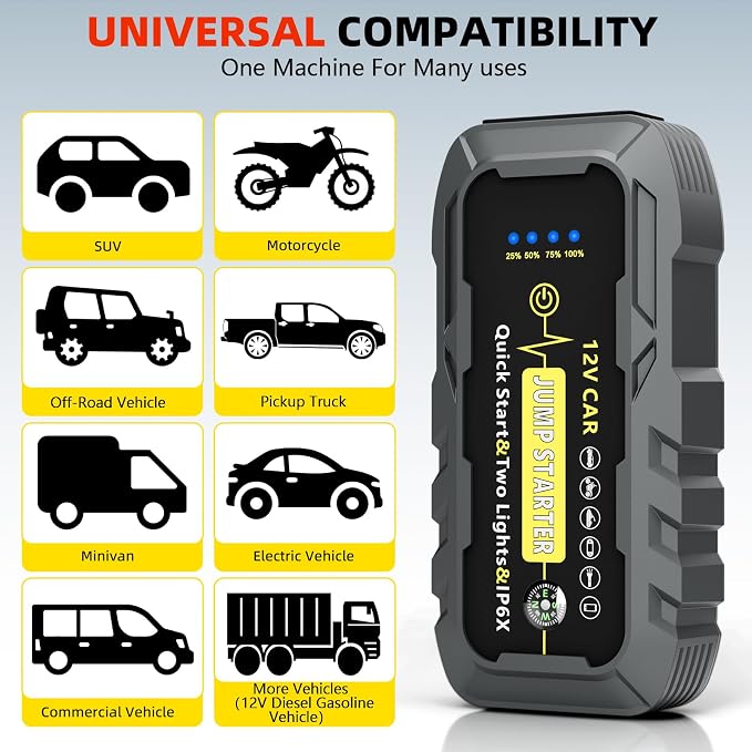 2025 Upgraded for A5 Car Jump Starter 3000A, Jump Starter Battery Pack for Up - Image 3