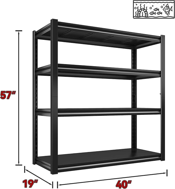 Raybee 40" Wide Heavy Duty Garage Storage Shelves, 3 Pack, Adjustable 4 Tier - Image 3