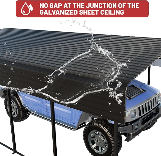 Metal Carport 10 x 15 FT with Heavy Duty Frame & Galvanized Steel Roof - Image 3
