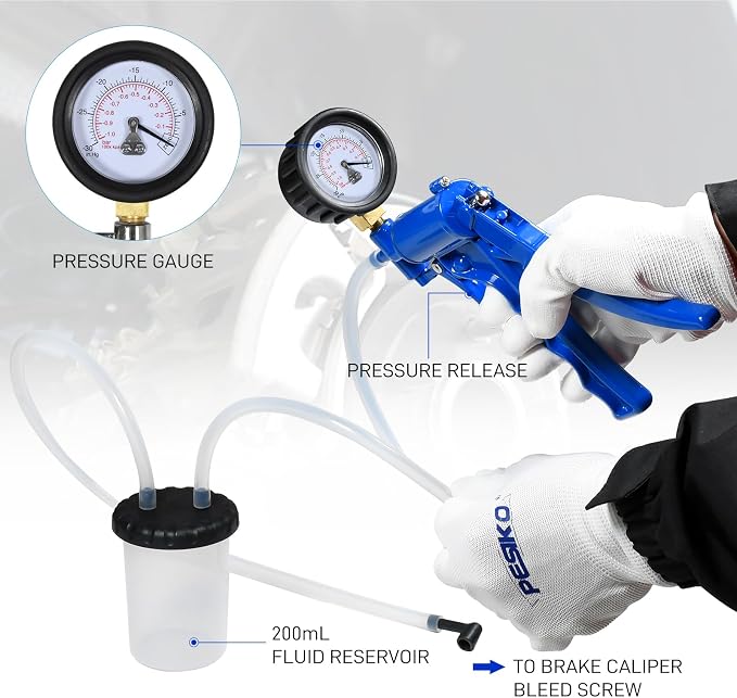 Hand Vacuum Pump Brake Bleeder kit One Person, Brake Clutch Bleeding Tune-up Kit - Image 3