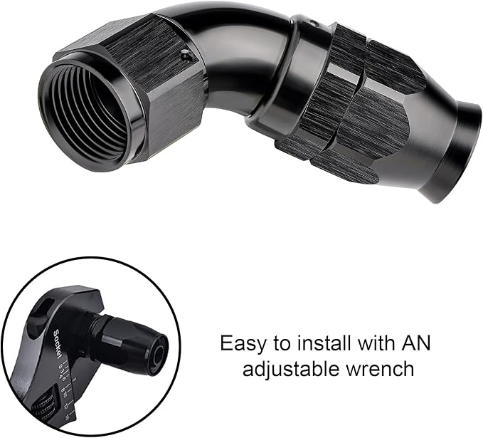 EVIL ENERGY 12AN 60 Degree PTFE One Piece Full Flow End Hose Fitting Aluminum - Image 6