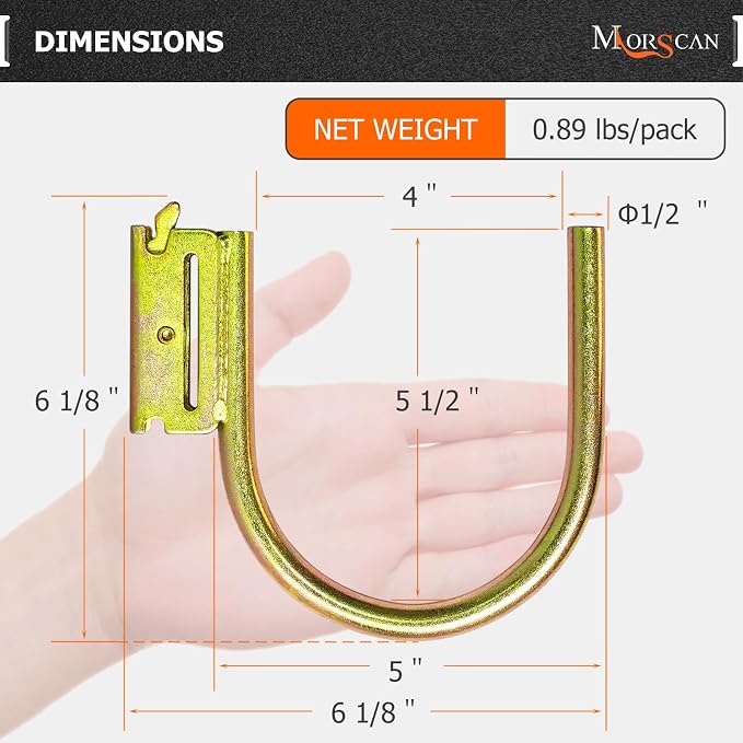 10 Pack 4" E Track J Hooks Heavy Duty Galvanized Steel E-Track Tie Down - Image 3