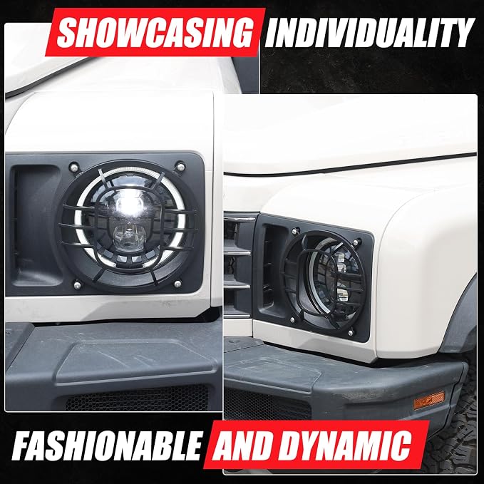 2 PCS Aluminum Alloy Car Headlight Cover Compatible - Image 7